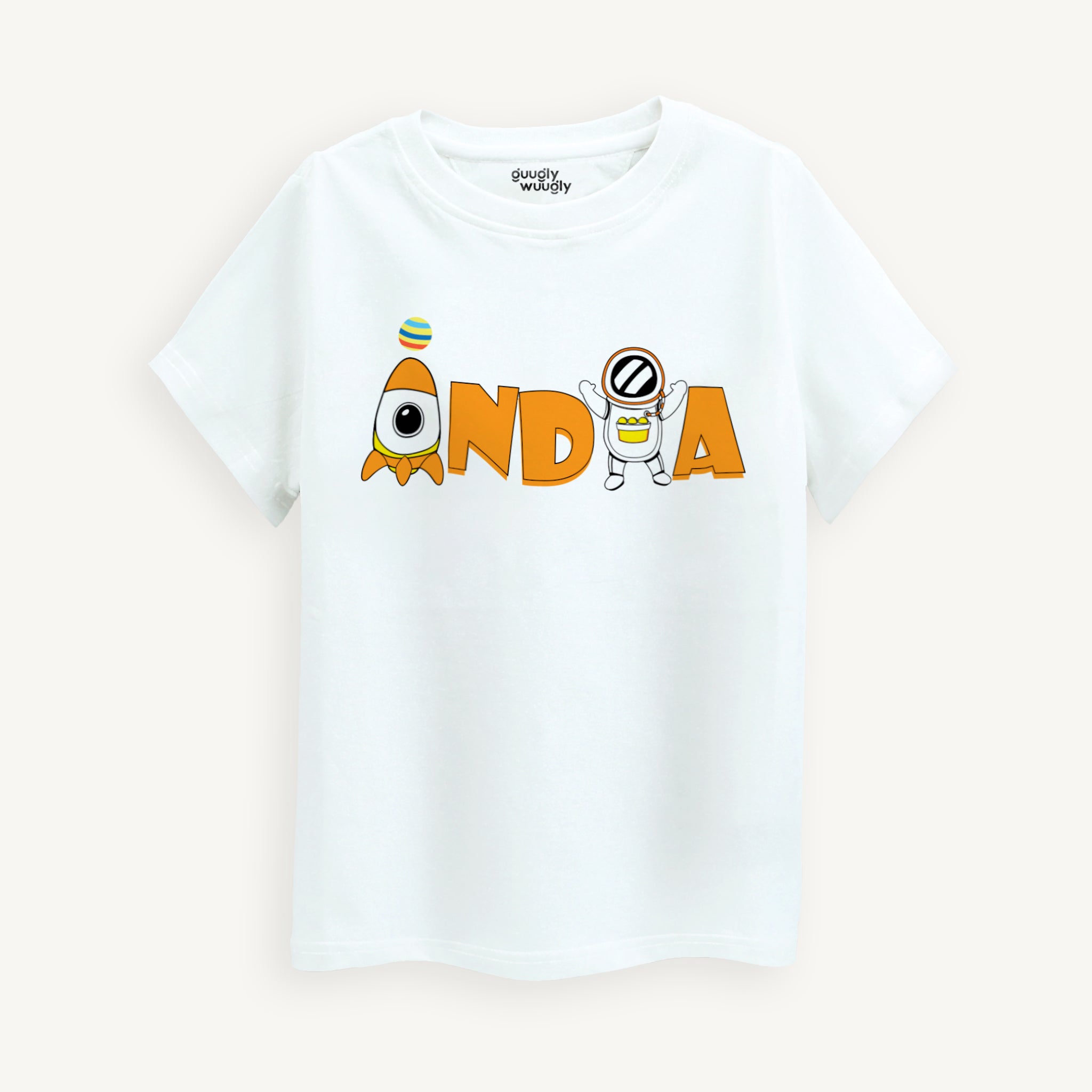 Boys India Astronaut White T-shirt