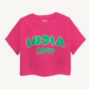 Girls India 1947 Pink Crop Top