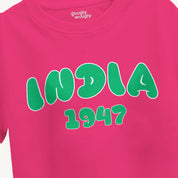 Girls India 1947 Pink Crop Top