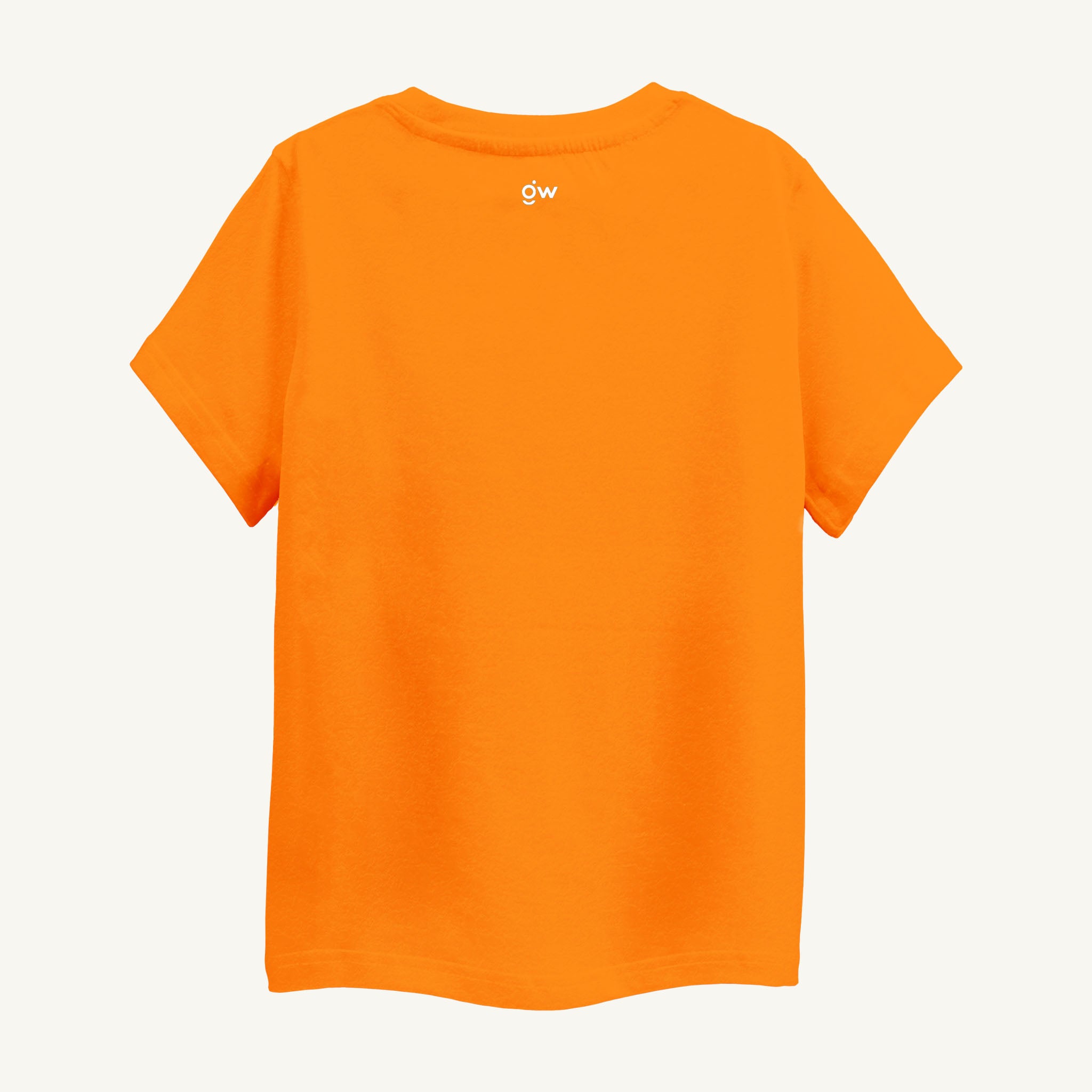 Orange Boys Beast Arctic T-shirt, back image for kids aged 4-12, demonstrating the comfortable fit and solid color design.