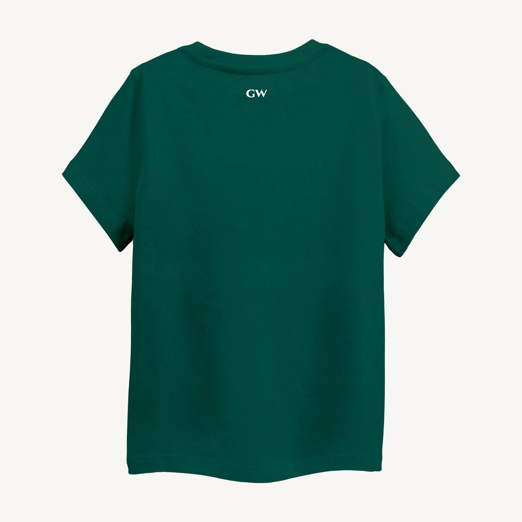 Boys' green T-shirt with a 'Mom' print, showcasing the back, for ages 4-12 years.