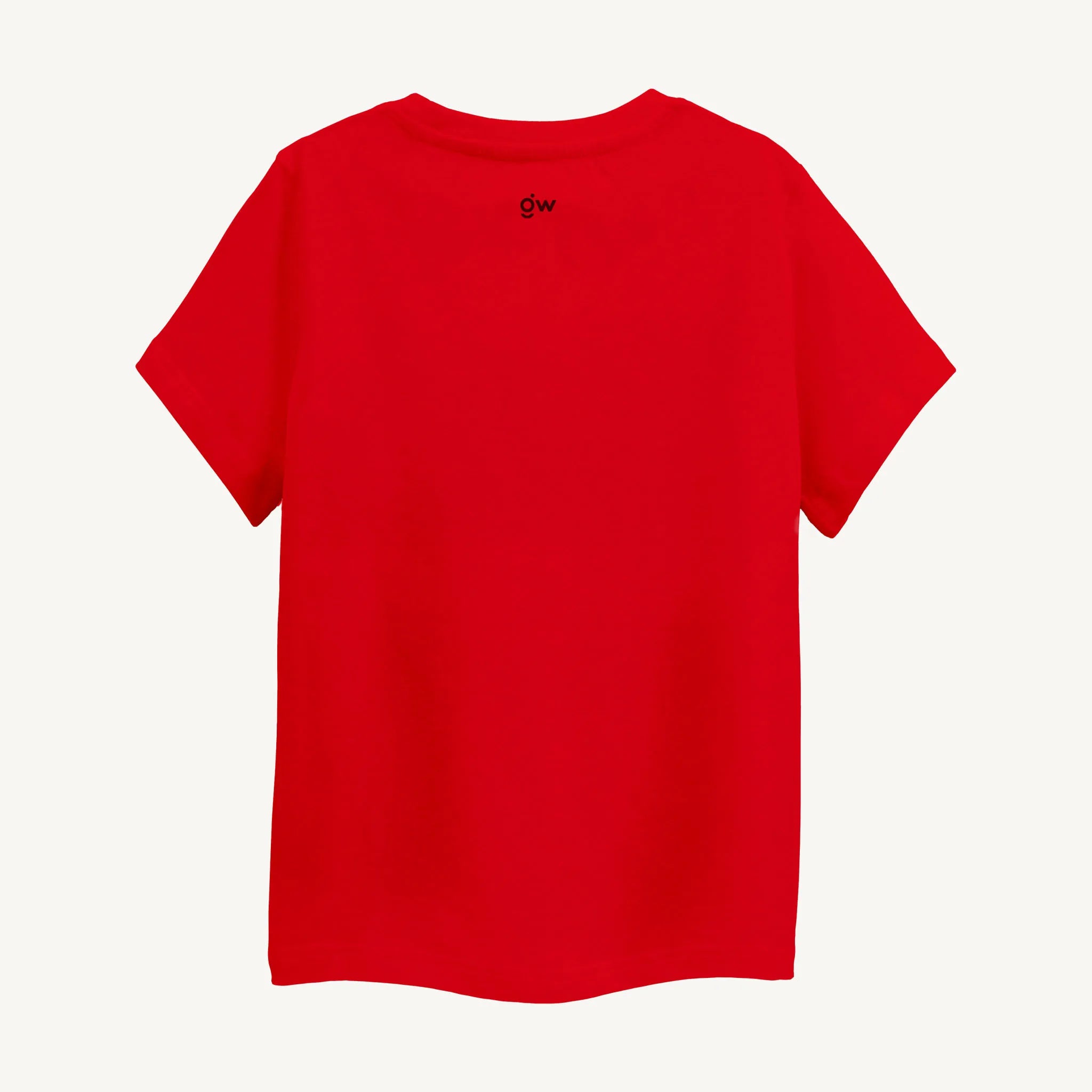 Back view of the Boys Colorado Print T-Shirt in red, crafted for children aged 4-12, showing a plain design that complements the front graphic.