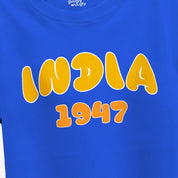 Blue-India-1947-tshirt-Close