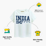 Boys-India-1947-White-T-shirt-Features