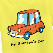 Boys-yellow-grandpa's-car-tshirt-close