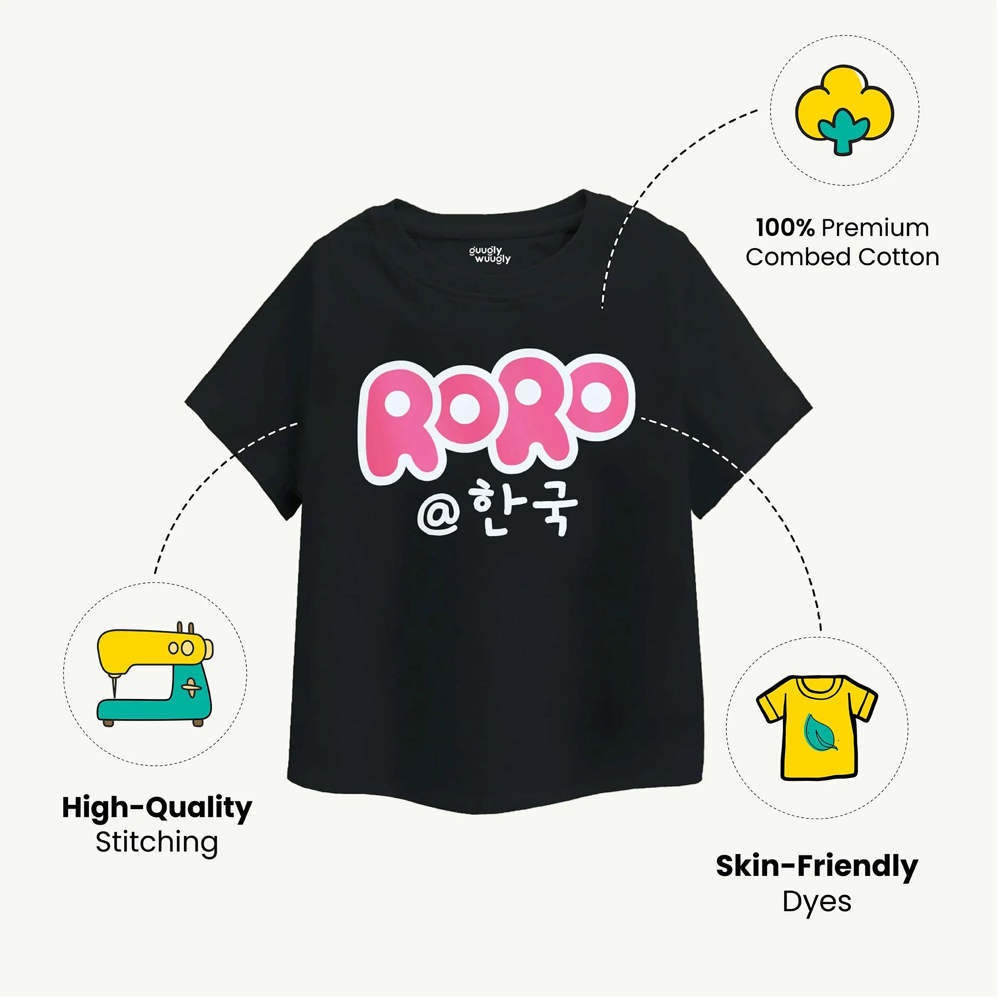 Girls Roro Black Tshirt feature