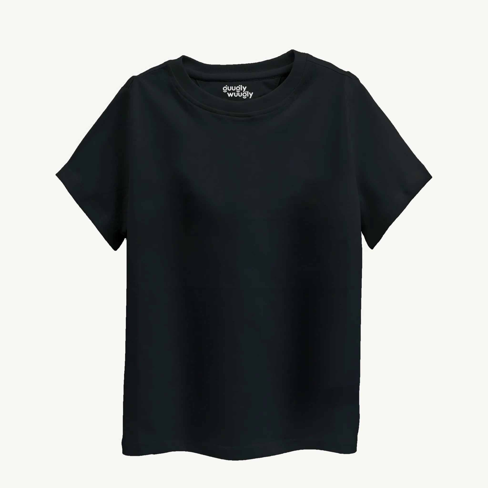 Unisex-Solid-Black-Tshirt-Front