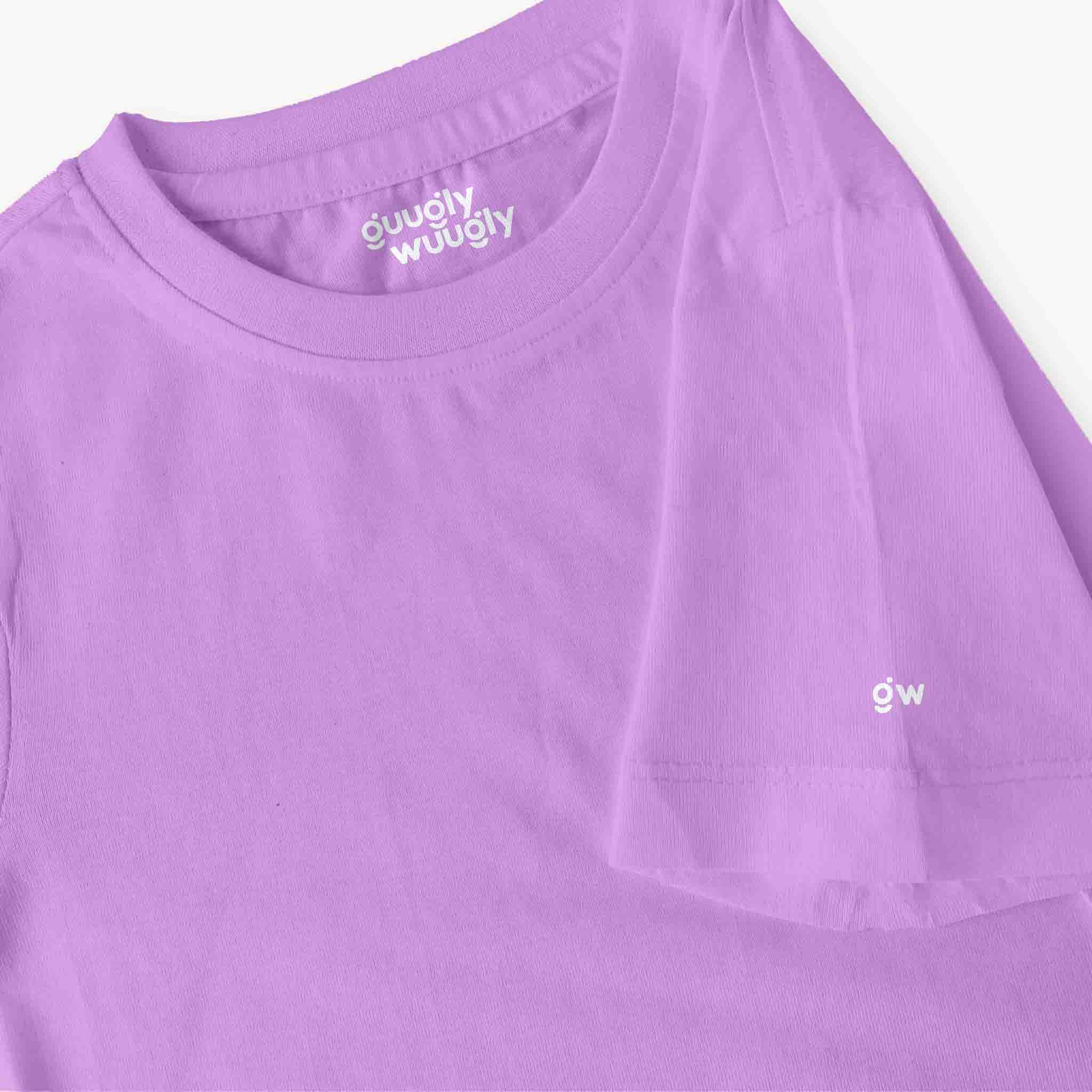 Unisex-Solid-Lavender-Tshirt-Close