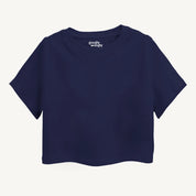 Girls-Solid-Navy-Blue-Croptop-Front