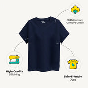 Unisex-Solid-Navy-Blue-Tshirt-Features