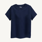 Unisex-Solid-Navy-Blue-Tshirt-Front