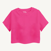 Girls-Solid-Pink-Croptop-Front