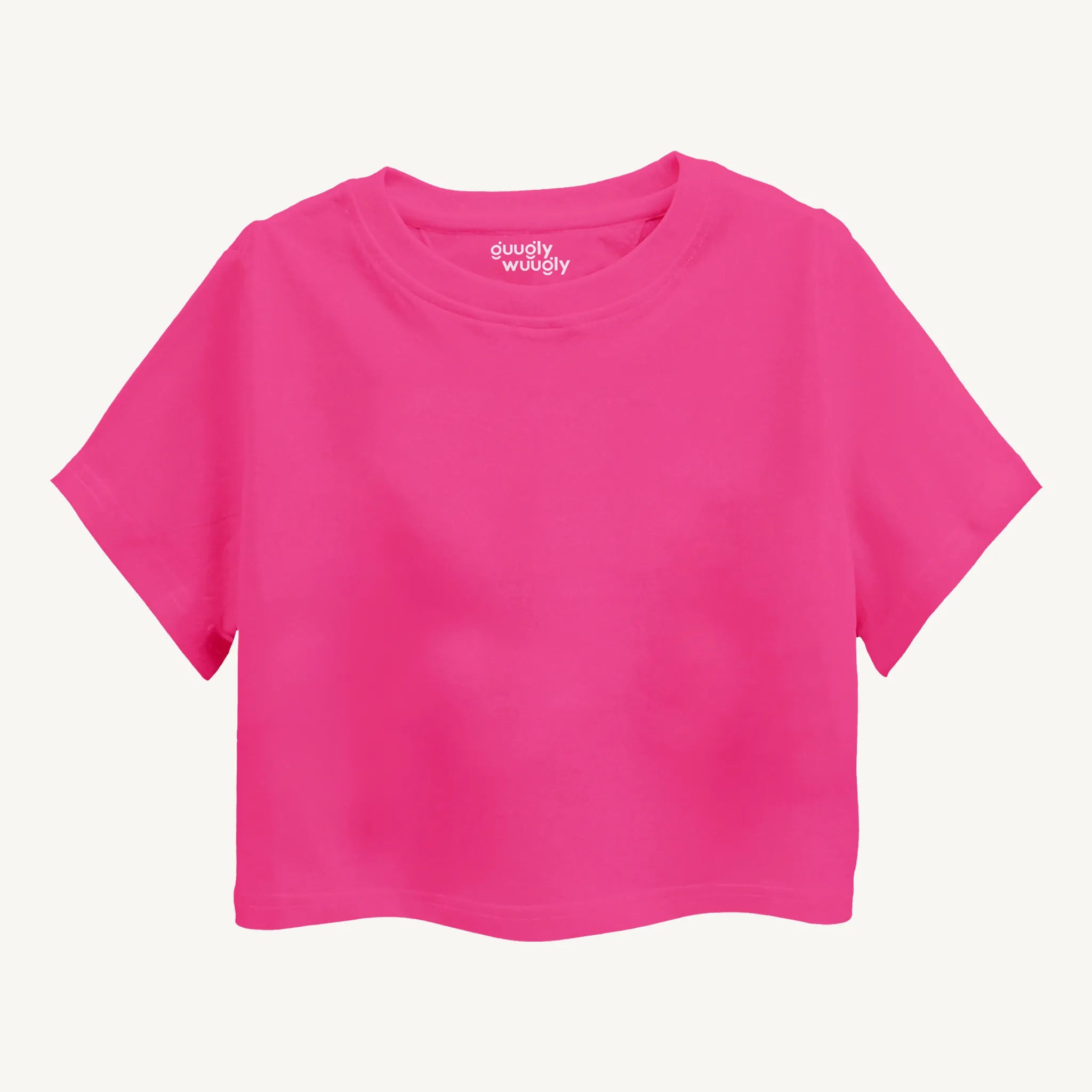 Girls-Solid-Pink-Croptop-Front