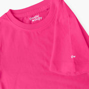 Unisex-Solid-Pink-Tshirt-Close