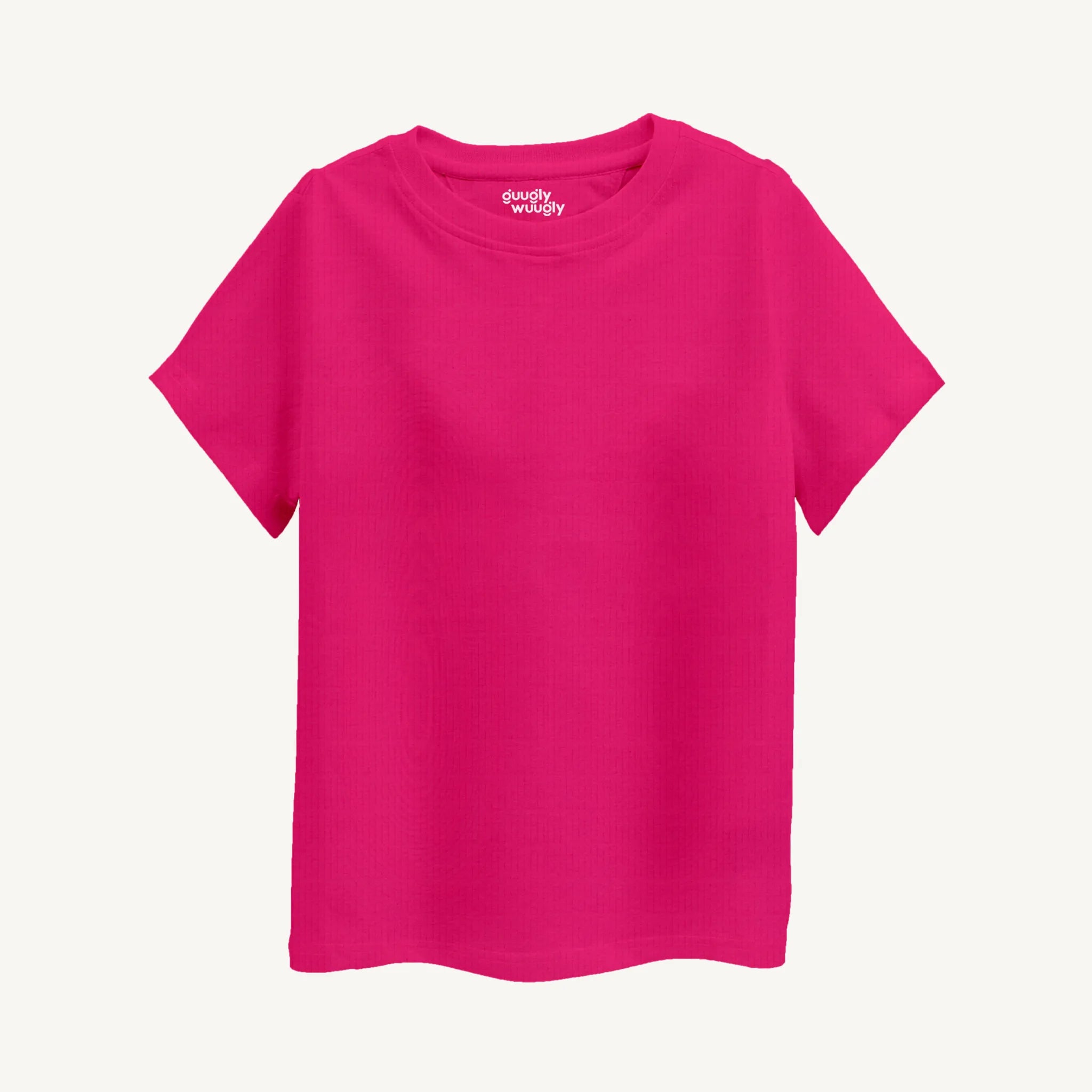 Unisex-Solid-Pink-Tshirt-Front