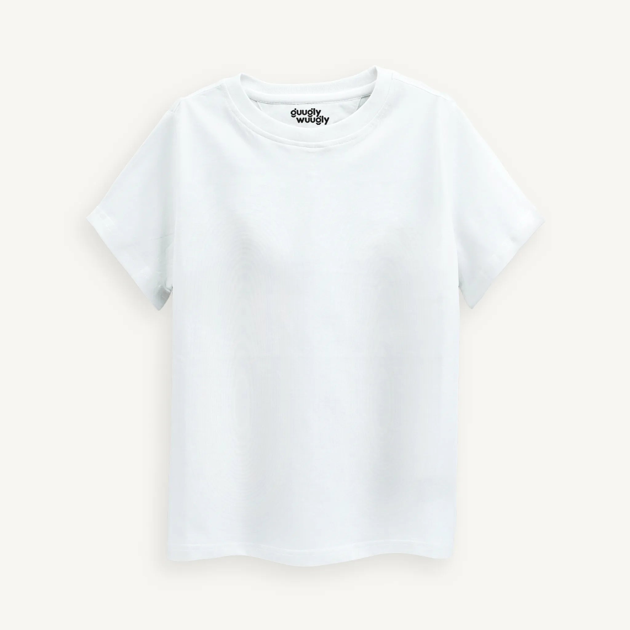 Unisex-Solid-White-Tshirt-Front