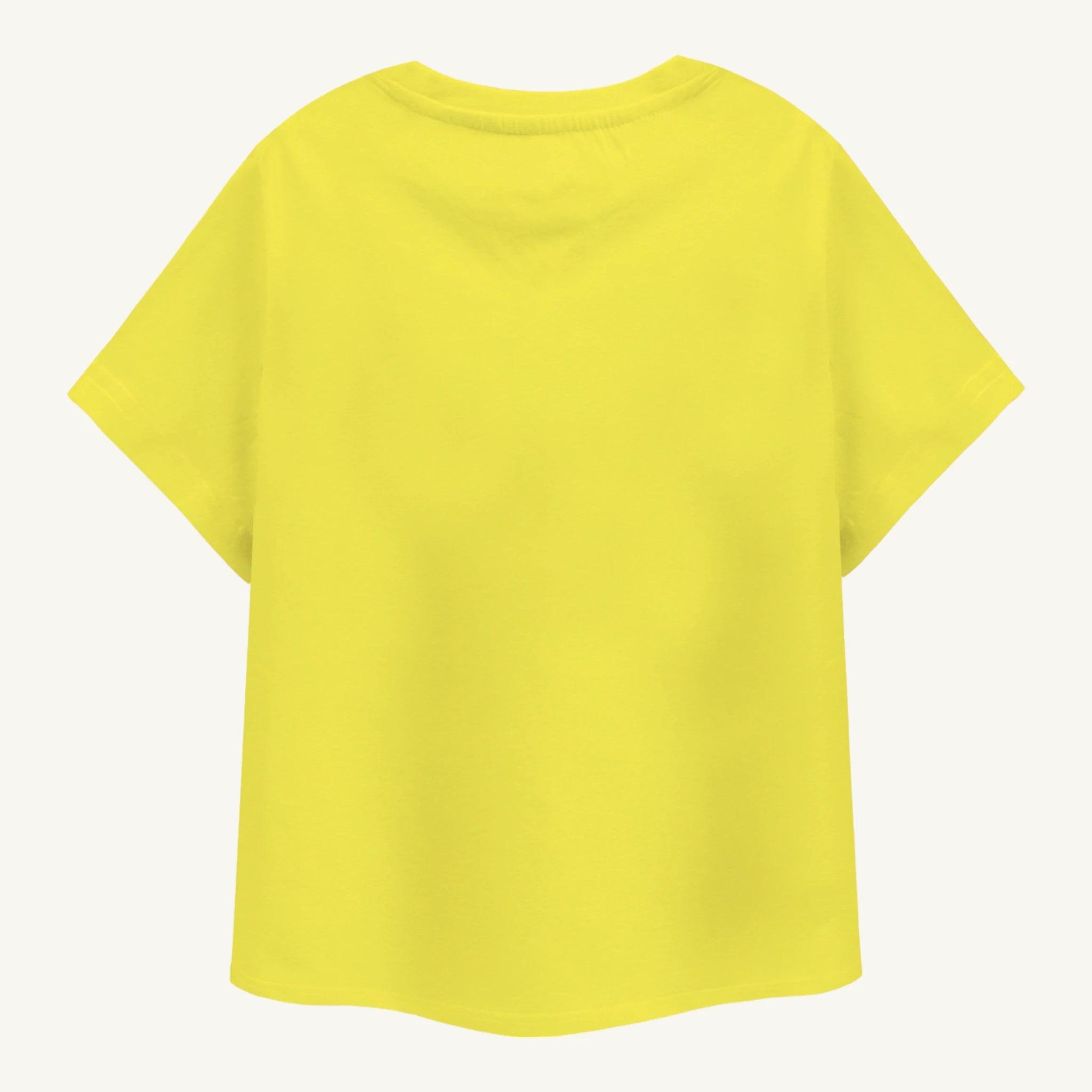 Girls Dog Love Oversize T-shirt - Yellow - Guugly Wuugly