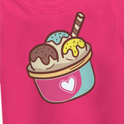 Girls Ice-Cream Oversize T-shirt - Pink - Guugly Wuugly