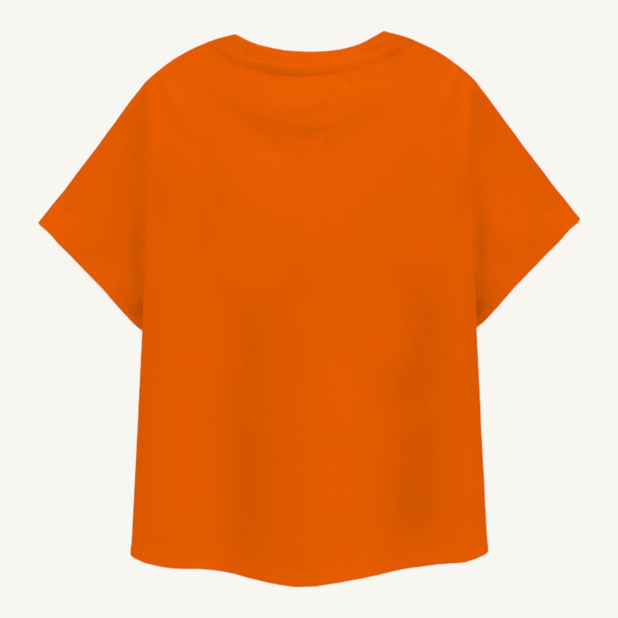 Girls Let's Oversize T-shirt - Orange - Guugly Wuugly