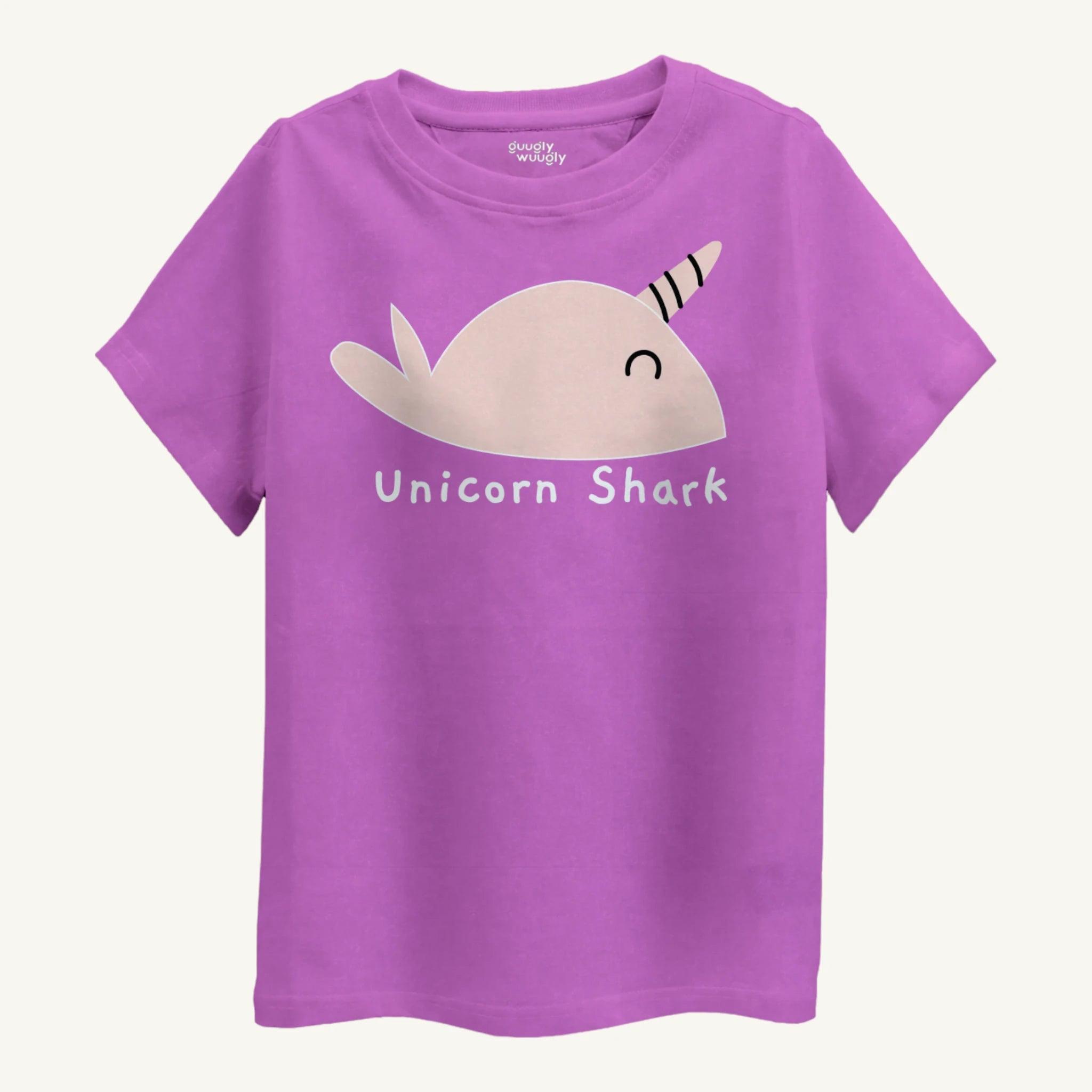 Girls Unicorn Shark T-shirt - Guugly Wuugly